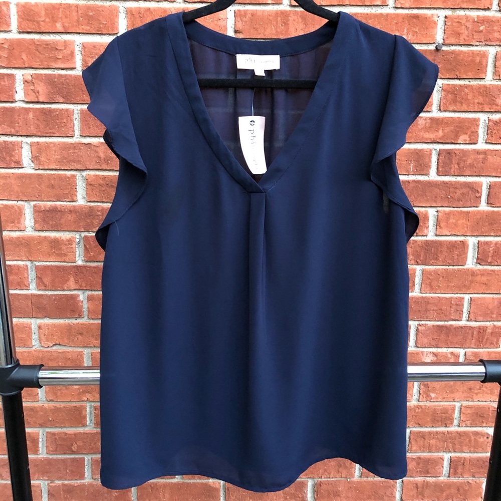 NWT Philosophy Sz XL flutter cap sleeve top.